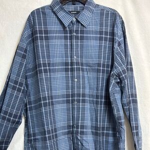 Alfani Mens Shirt XXL Blue Two Tone Stripes Long Sleeve Button Down Collared NWT